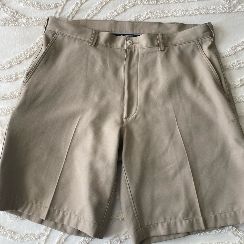 PGA Tour Men's Khaki Flat Front Shorts